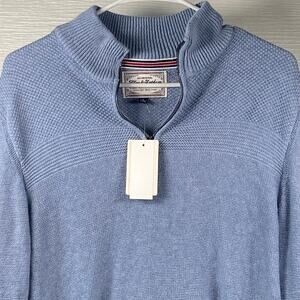 Flag & Anthem Quarter Zip Pullover Sweater Textured Cotton Size Small NWT